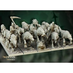 Highlands Miniatures - Dire Wolves (10) with Rectangular Bases