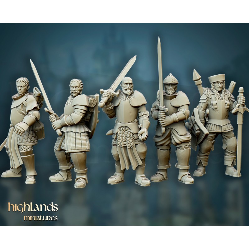 Highlands Miniatures - Questing Knights on Foot (10)
