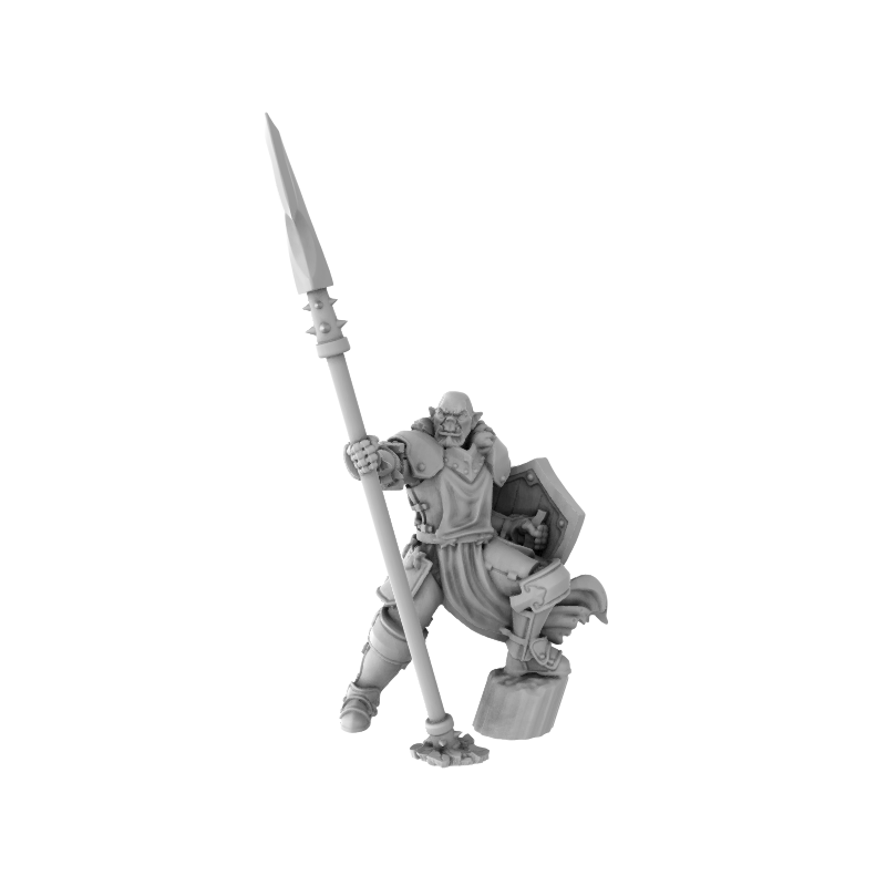Half Orc Male Paladin With Spear