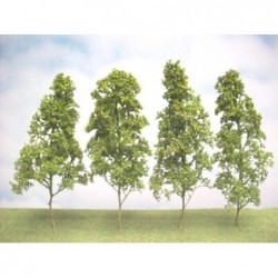 4 arbres feuillus 15cm vert...