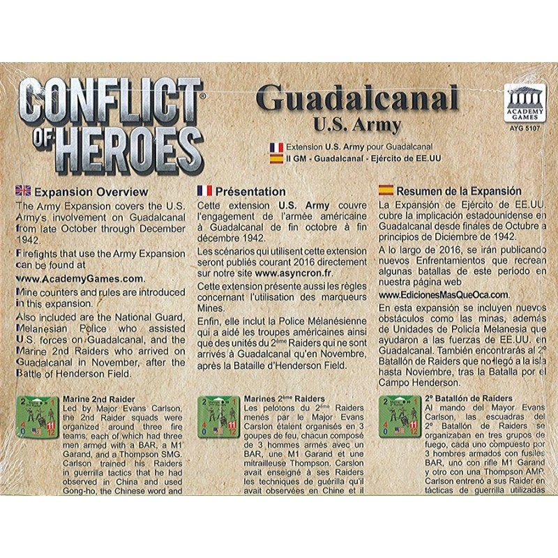 Conflict of Heroes  Guadalcanal U.S. Army